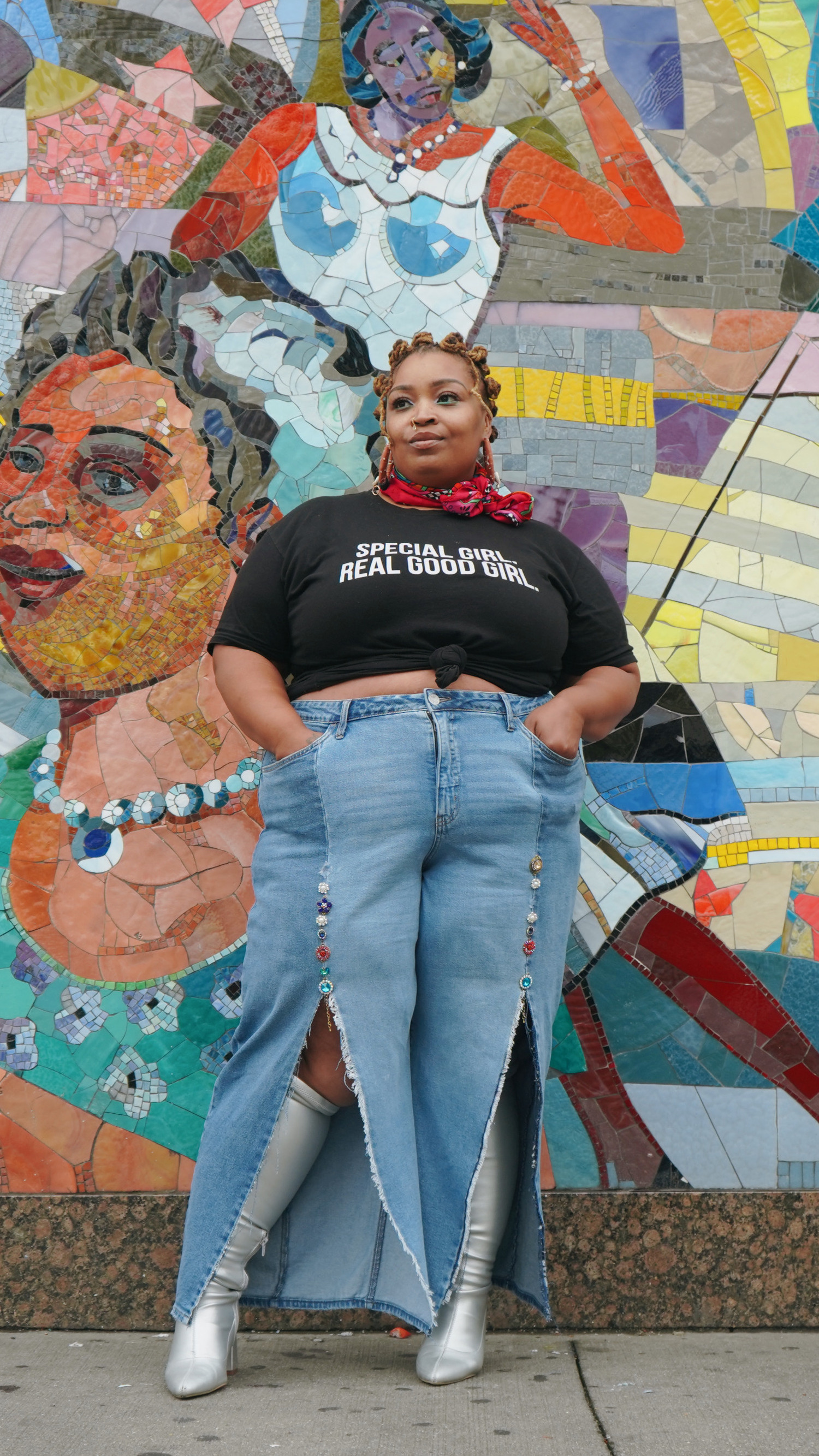 Fashion designer Aquila Benjamin at Harlem Fashion Week